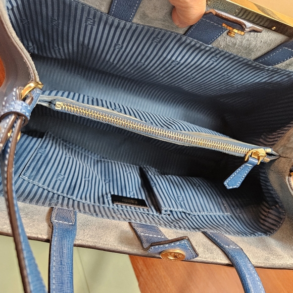 Fendi Elite Shopper 2Jours Teal Bag - Picture 10 of 12